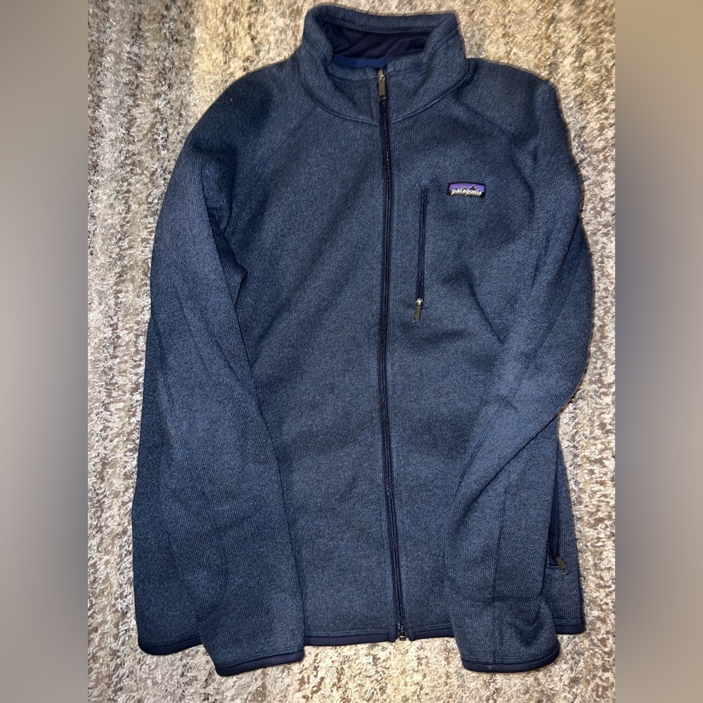 Patagonia Men's Navy Zip-Up Fleece Sweater